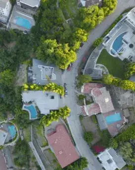 area shot from helicopter where ridly removed rubbish