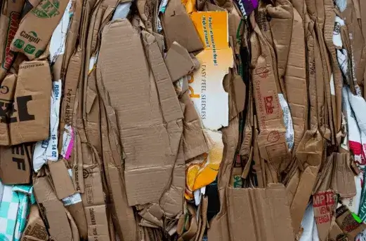 collected cardboard